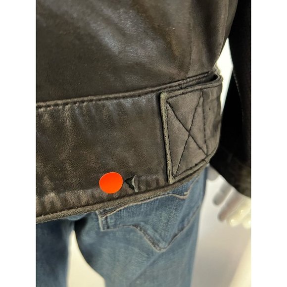 Vintage Wilson Mens Biker Motorcycle Jacket Black Lined Mandarin Collar 42 - Picture 12 of 12